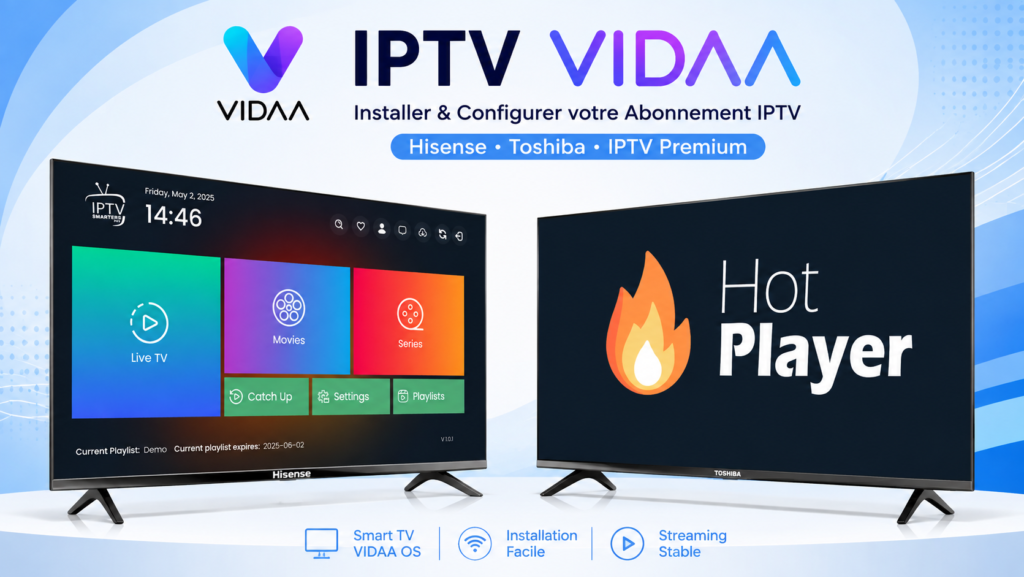 IPTV VIDAA sur TV Hisense et Toshiba avec IPTV Smarters et Hot Player