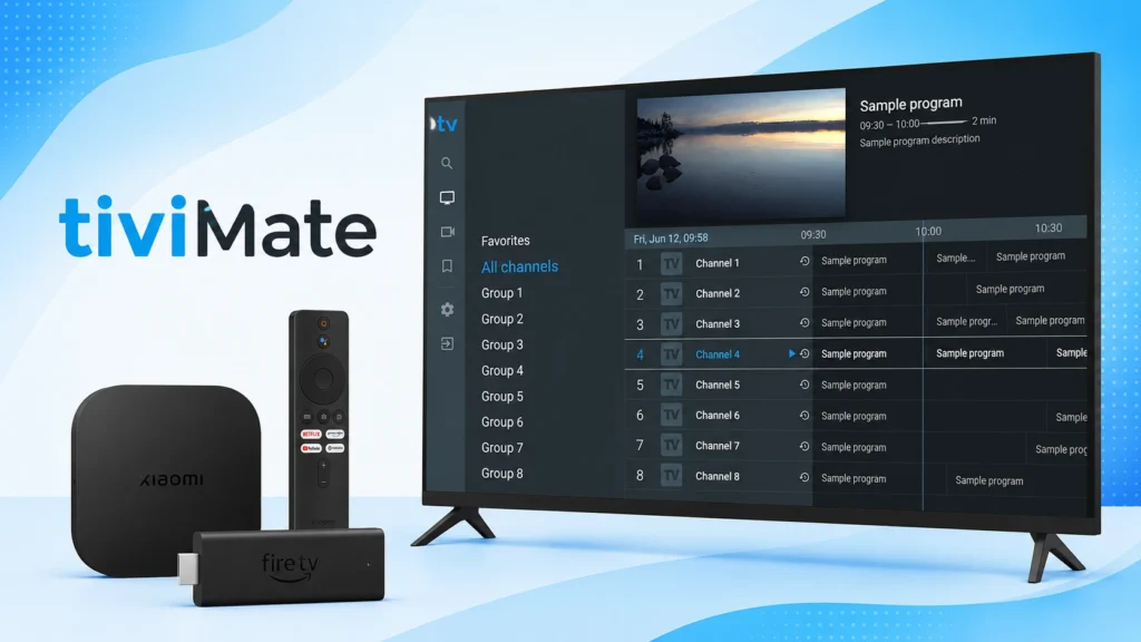 TiviMate sur Smart TV avec boîtier Xiaomi et Fire TV Stick